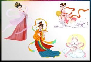 วัสดุ PPT สำหรับเทศกาลไหว้พระจันทร์สี่ฤดูของ Chang'e และ Yutu