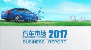 Template ppt laporan riset pasar pemasaran mobil minimalis biru
