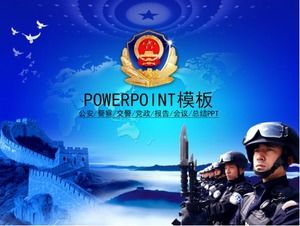 Plantilla PPT de resumen de informe de policía de seguridad pública simple atmósfera azul