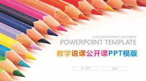 Șablon PPT pentru predare și prelegere de fundal de creion colorat în formă de arc