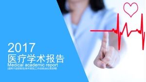Light blue atmospheric medical academic report ppt template