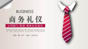 Szablon PPT szkolenia etykiety biznesowej z wykwintnym tłem krawata