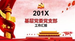 Çin kırmızı atmosfer taban partisi partisi oluşturma çalışmaları özet raporu ppt şablonu