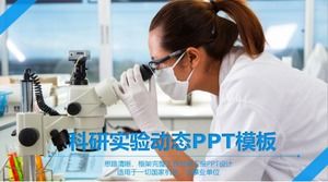 Plantilla PPT de informe de investigación científica de atmósfera azul creativa
