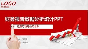 Modelo de PPT empresarial de análise de dados de relatório de trabalho financeiro vermelho requintado