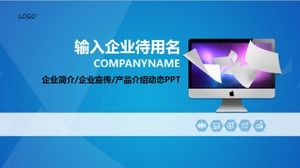 Template ppt promosi produk profil perusahaan internet atmosfer biru