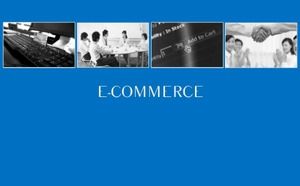 Klassische blaue Atmosphäre E-Commerce-ppt-Vorlage