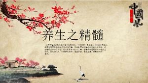 Modelo de ppt de saúde, estilo clássico tradicional chinês requintado, medicina chinesa tradicional
