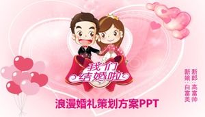 Template PPT perencanaan pernikahan romantis merah muda