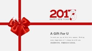 Fashion fresh and concise atmosphere new year's day ppt template