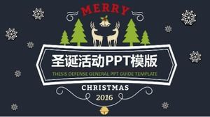 Modelo PPT preto simples e elegante de planejamento de eventos de Natal