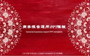 Red festive business report general ppt template