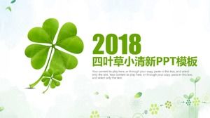 Four-leaf clover small fresh business report ppt template
