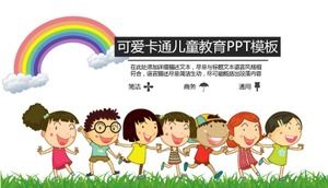 Cute cartoon children education courseware ppt template