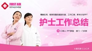 Znakomity różowy szablon podsumowanie pracy pielęgniarka ppt