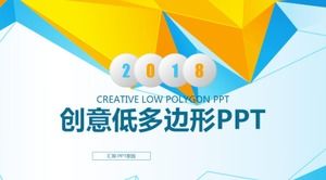 Kreative ppt-Vorlage für die jährliche Arbeitszusammenfassung mit niedrigem Polygon