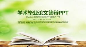PPT-Antwortvorlage für frischen und grünen akademischen Abschluss
