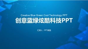 Creative blue cool technology work summary ppt template