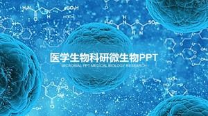 เทมเพลต ppt การวิจัยทางจุลชีววิทยามินิมัลลิสต์สีน้ำเงิน