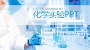 Modelo de ppt de relatório de experimento químico simples azul