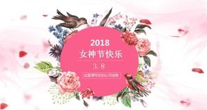 七彩蝴蝶庆祝妇女节精美PPT模板