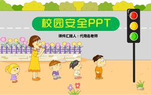 Cute dynamic children's campus traffic safety ppt template