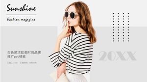 White simple European and American fashion brand promotion ppt template