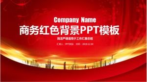 Business red background PPT template download