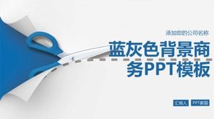 PPT-Geschäftsvorlage mit blaugrauem Hintergrund