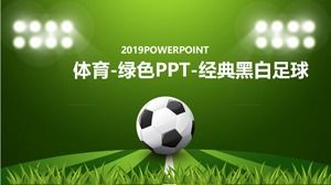 Sport - Zielony PPT - Klasyczna czarno-biała piłka nożna