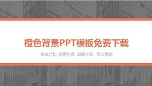 PPT-Vorlage mit orangefarbenem Hintergrund kostenloser Download