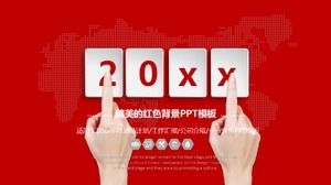 Exquisite red background PPT template