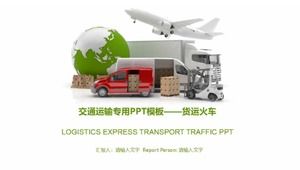 Green PPT template download_Truck version