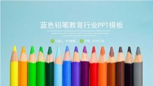 Modelo de PPT da indústria de educação de lápis azul