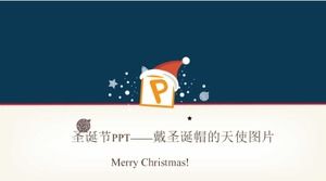 Christmas PPT - Bild eines Engels mit Weihnachtsmütze