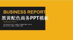 Modelo de PPT de negócios de cor preta e amarela