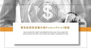 Modello PowerPoint con immagine di sfondo spazio giallo