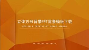 Three-dimensional square background PPT background template download