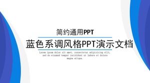 PPT-Präsentationsdokumentvorlage im Blauton-Stil