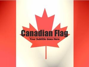 Modello PPT dell'immagine di sfondo della bandiera canadese