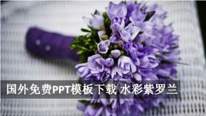 Download de modelo de PPT gratuito estrangeiro violetas em aquarela