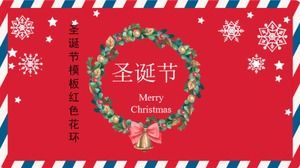 Christmas PPT template Christmas04 red wreath