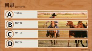 Western cowboy pattern PPT template