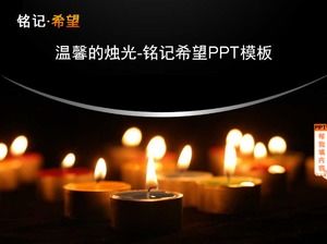 Warmes Kerzenlicht - erinnern Sie sich an die PPT-Vorlage der Hoffnung