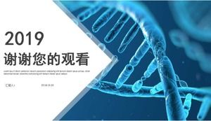 Plantilla de diapositivas PPT de biomolécula azul oscuro