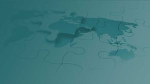 قالب PPT لخريطة العالم __ خلفية خضراء داكنة