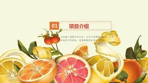 Descarga de plantilla de frutas coloridas: fondo amarillo naranja