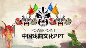 Plantilla PPT de cultura dramática de la ópera de Pekín de Facebook