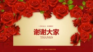 Beautiful rose Han Faner Valentine's Day love PPT template