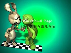 Klasik yeşil kaplumbağa ve tavşan yarışının PPT şablonu